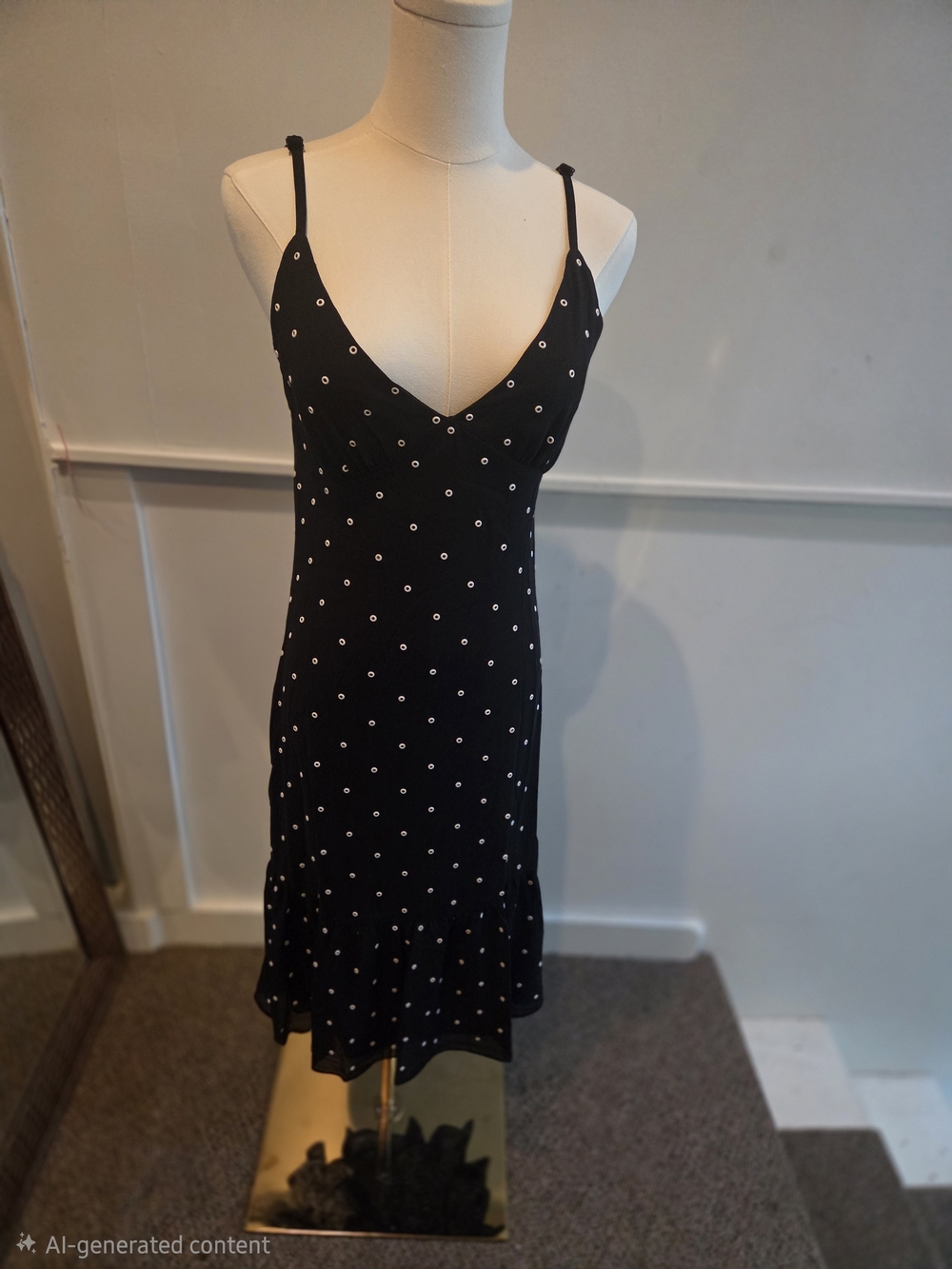 Michael Kors Black Eyelet Studded Slip Dress Size S NWT